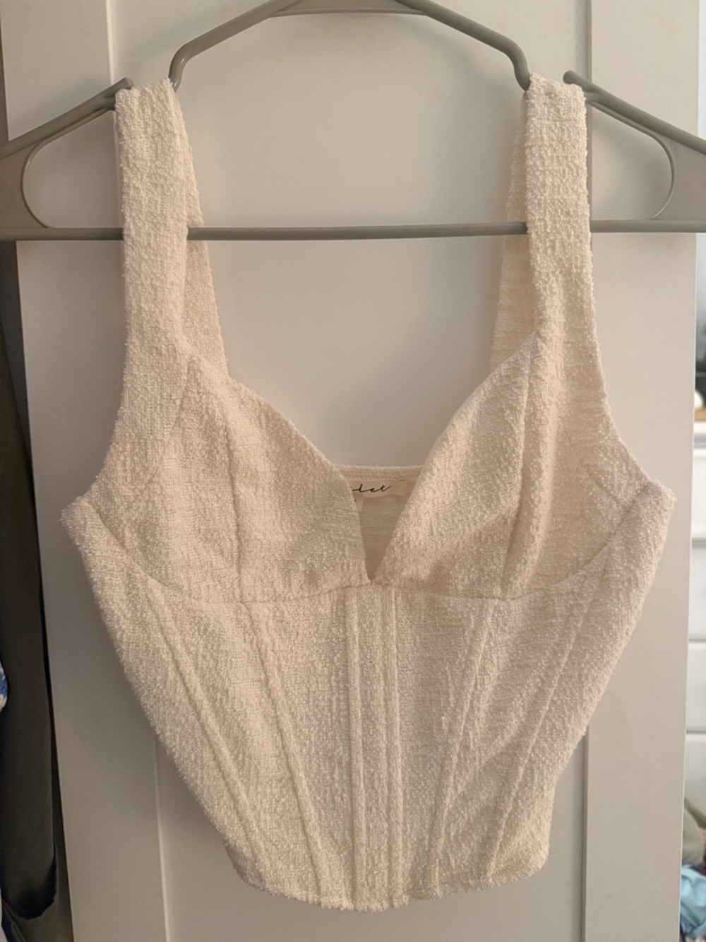Textured Cream Bustier Top